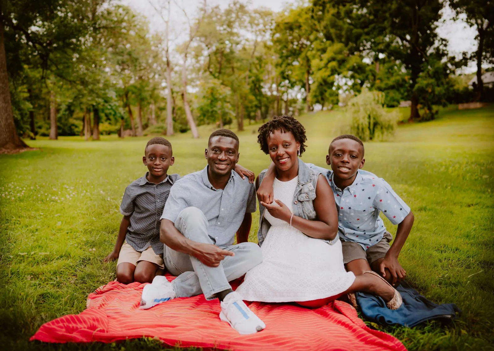A Kenyan family enjoying time together outdoors